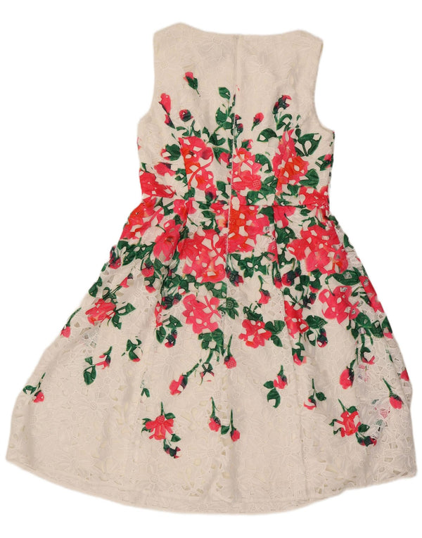 Phase Eight Womens Sleeveless Lace A-Line Dress UK 16 Large White Floral