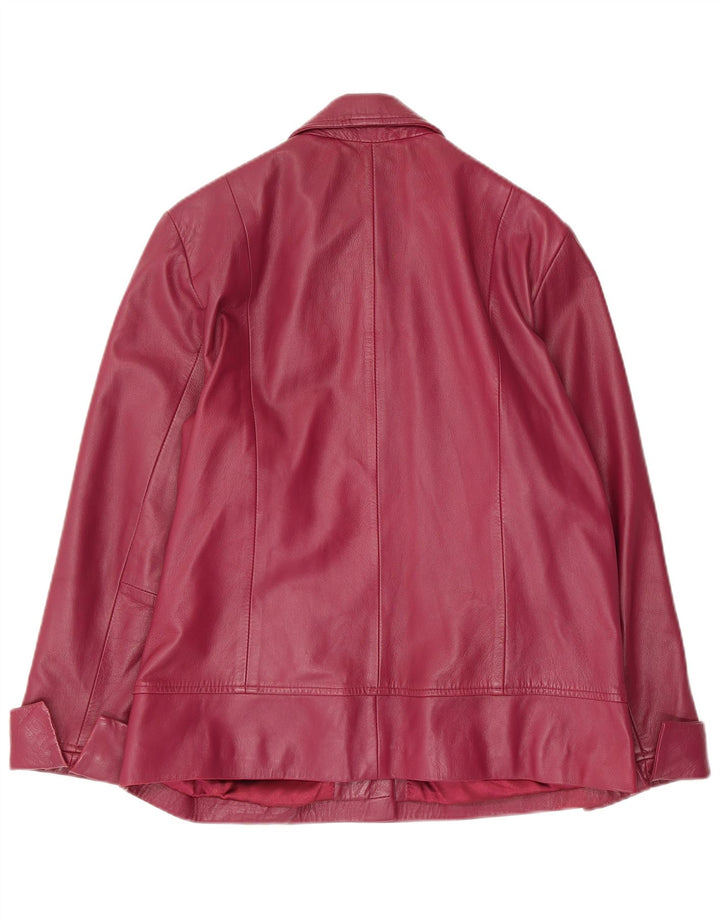Vintage Womens Leather Jacket IT 42 Medium Burgundy Leather