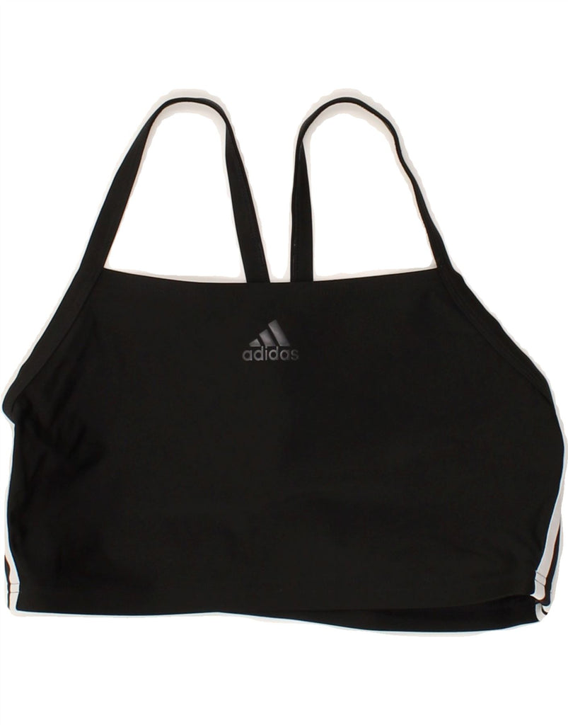 ADIDAS Womens Crop Top IT 44 Medium Black Polyester | Vintage Adidas | Thrift | Second-Hand Adidas | Used Clothing | Messina Hembry 