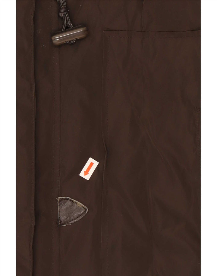 Trussardi Jeans Womens Hooded Padded Coat IT 46 Large Brown Polyester