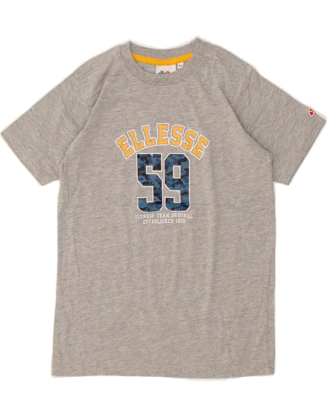ELLESSE Boys Graphic T-Shirt Top 9-10 Years Grey Cotton Vintage Ellesse and Second-Hand Ellesse from Messina Hembry 