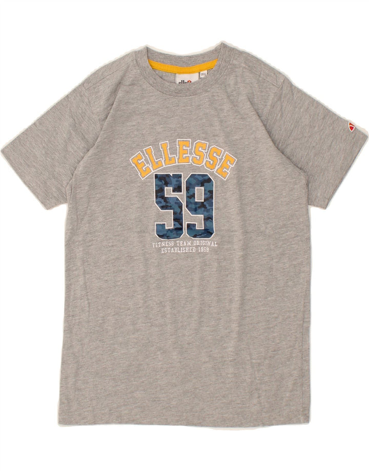 ELLESSE Boys Graphic T-Shirt Top 9-10 Years Grey Cotton Vintage Ellesse and Second-Hand Ellesse from Messina Hembry 