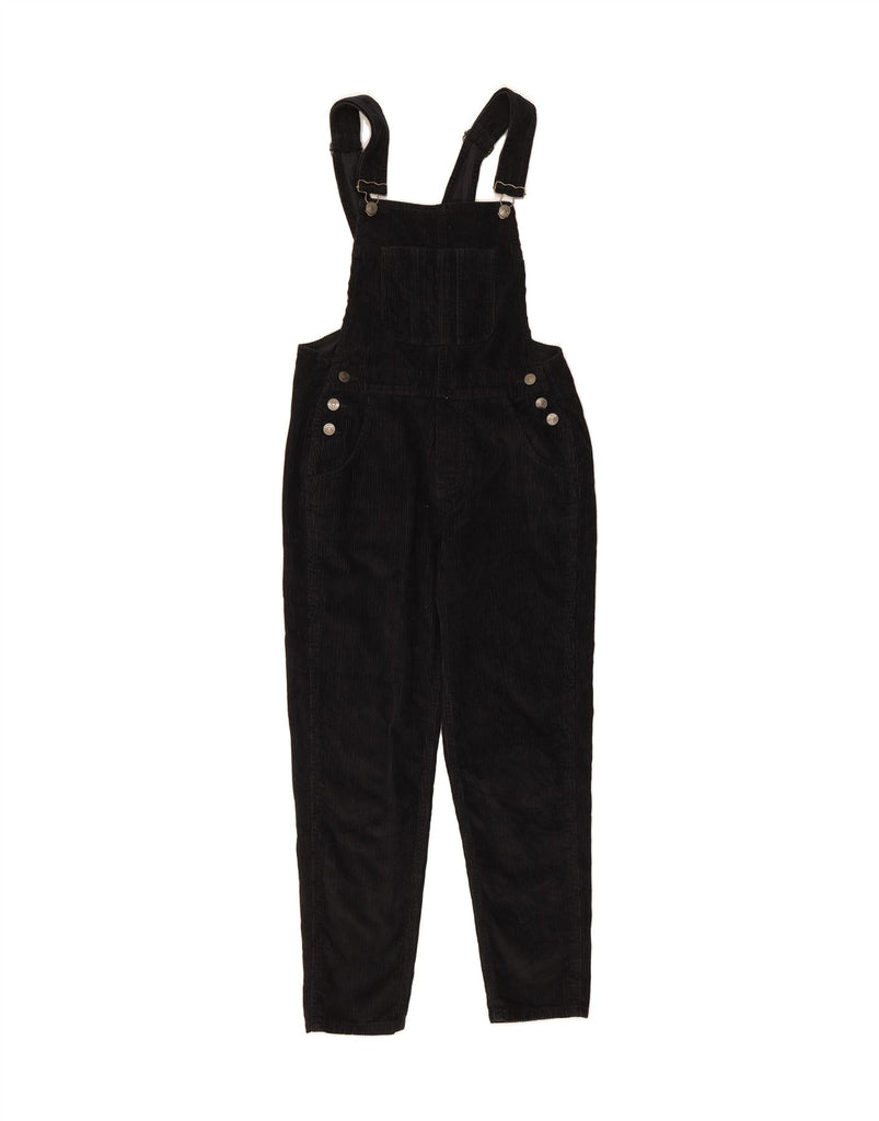 FAT FACE Womens Dungarees Corduroy Trousers UK 8 Small W30 L26 Black Vintage Fat Face and Second-Hand Fat Face from Messina Hembry 