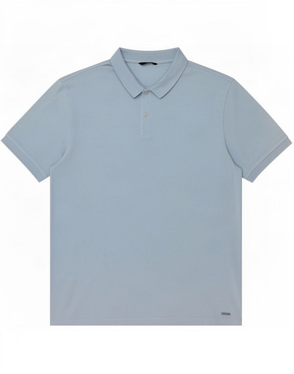 Massimo Dutti Mens Polo Shirt XL Blue Cotton