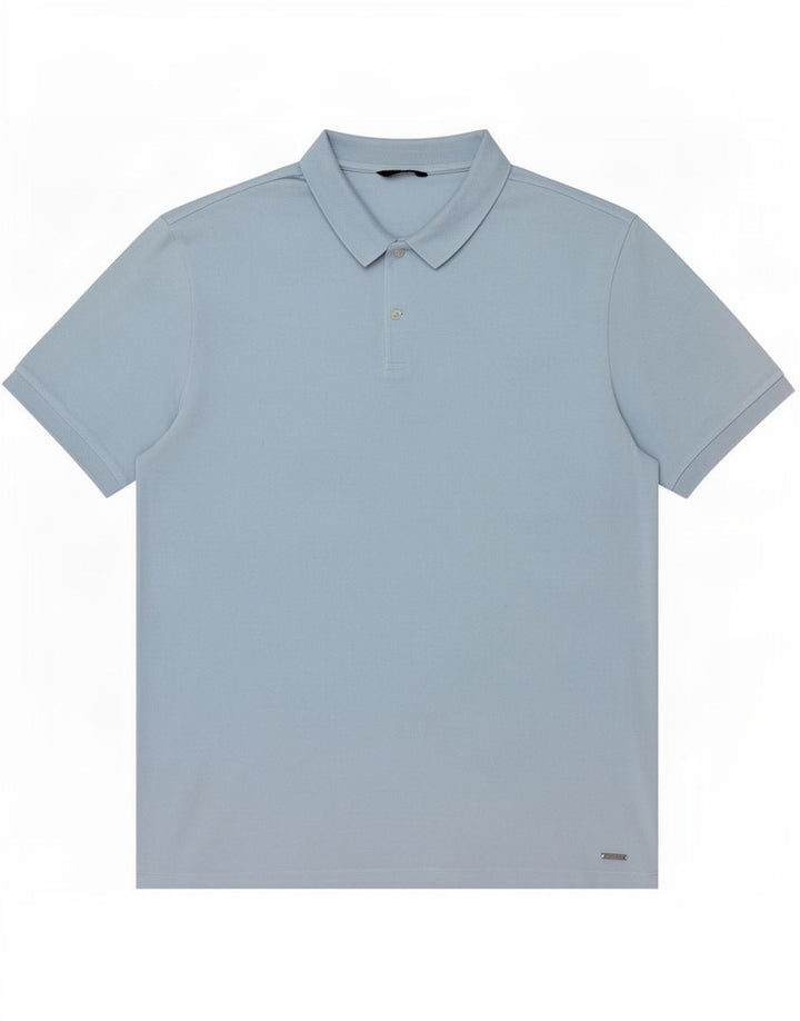 Massimo Dutti Mens Polo Shirt XL Blue Cotton