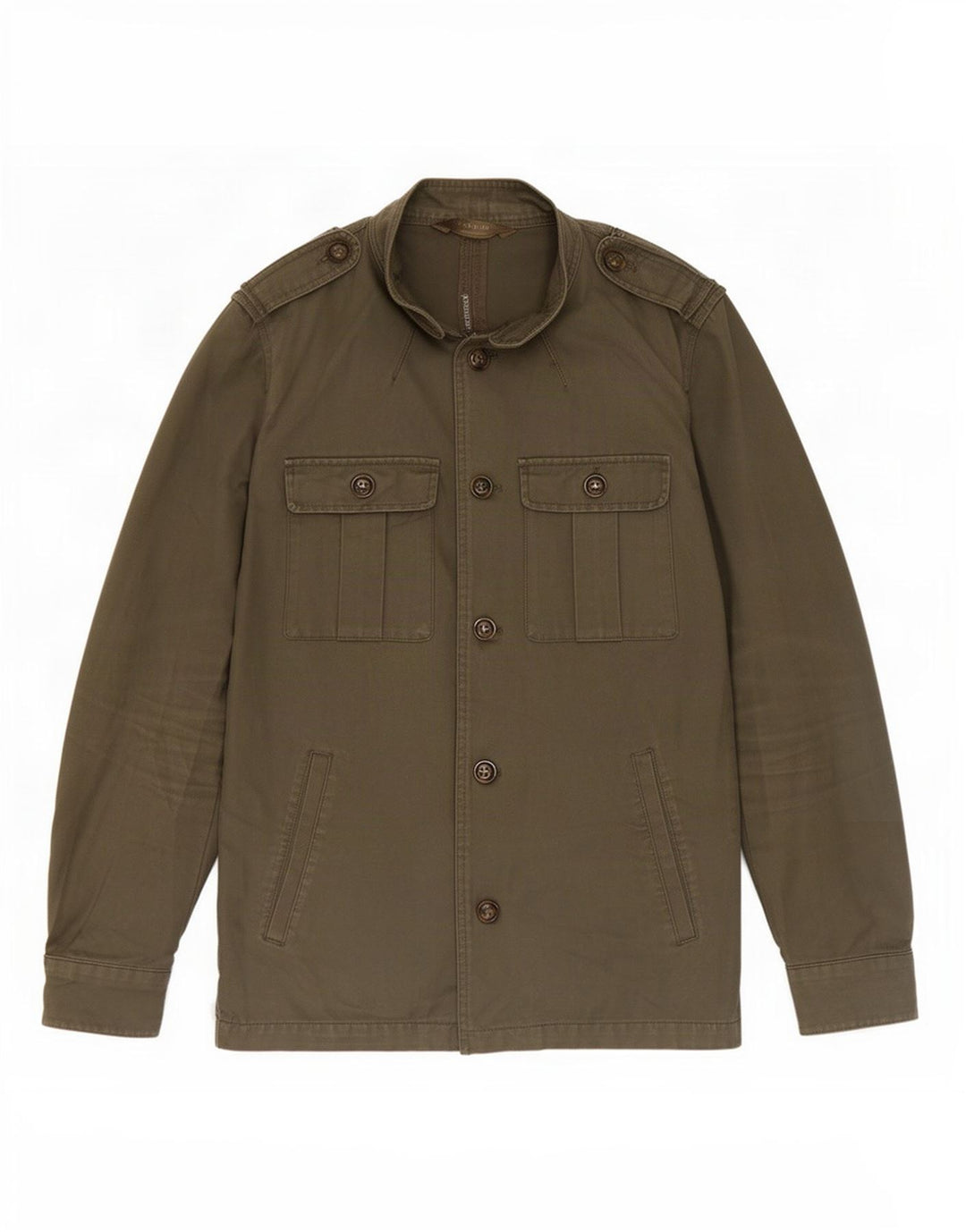 Zara Mens Military Jacket UK 38 Medium Khaki Cotton