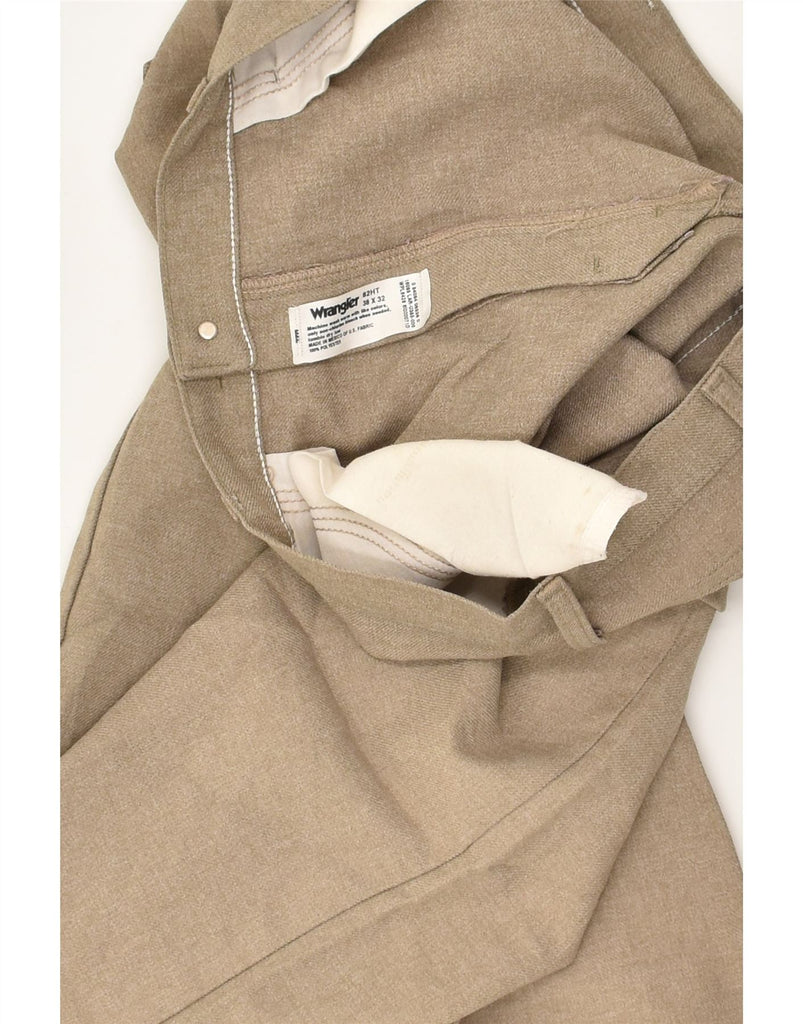 WRANGLER Mens Straight Casual Trousers W38 L29 Beige Polyester | Vintage Wrangler | Thrift | Second-Hand Wrangler | Used Clothing | Messina Hembry 