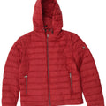 Massimo Dutti Womens Hooded Padded Jacket UK 14 Large Burgundy