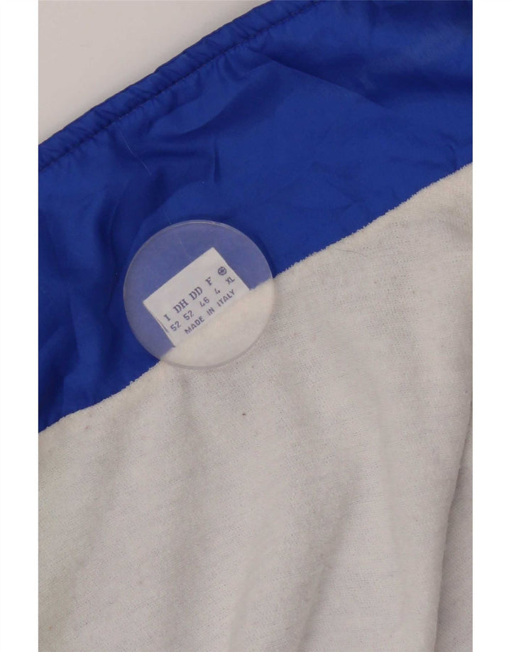 Vintage Mens Tracksuit Top Jacket XL Blue Geometric Polyester