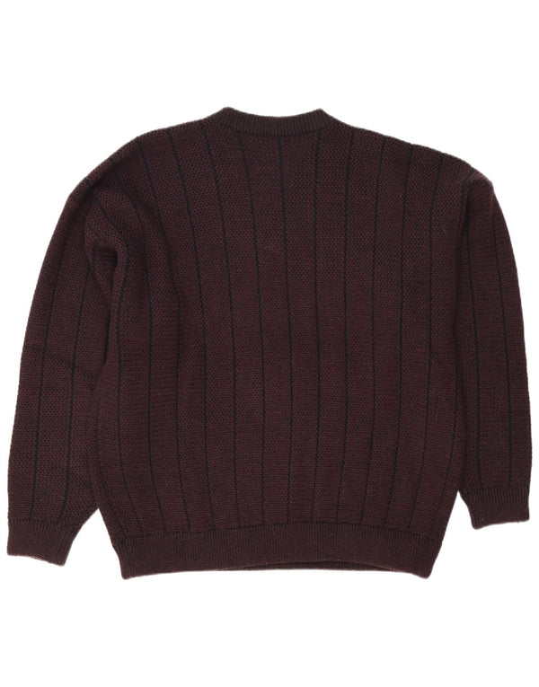 Angelo Litrico Mens V-Neck Jumper Sweater XL Brown Colourblock Acrylic