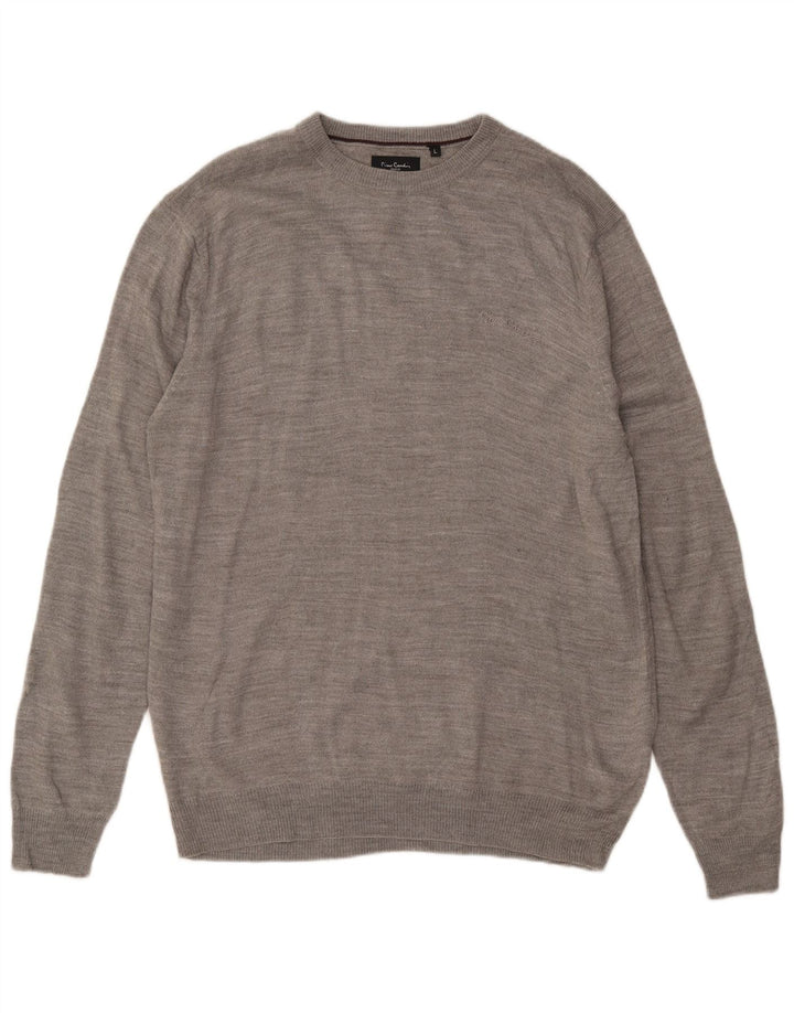 Pierre Cardin Mens Crew Neck Jumper Sweater Large Grey Acrylic