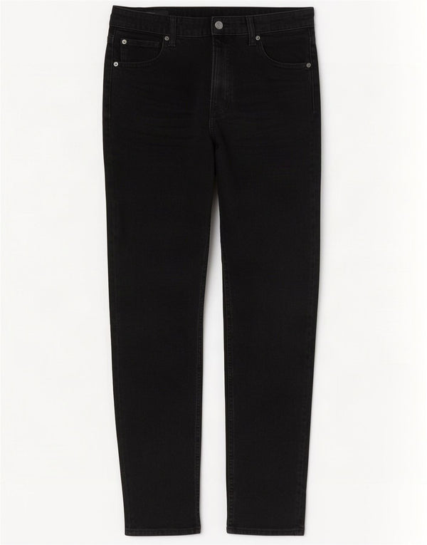 Zara Womens High Waist Slim Jeans EU 40 Medium W30 L30 Black Cotton