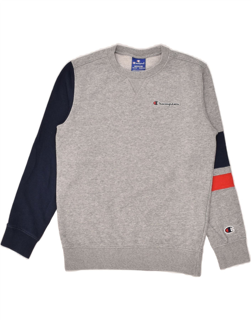 CHAMPION Boys Graphic Sweatshirt Jumper 9-10 Years Medium  Grey | Vintage Champion | Thrift | Second-Hand Champion | Used Clothing | Messina Hembry 