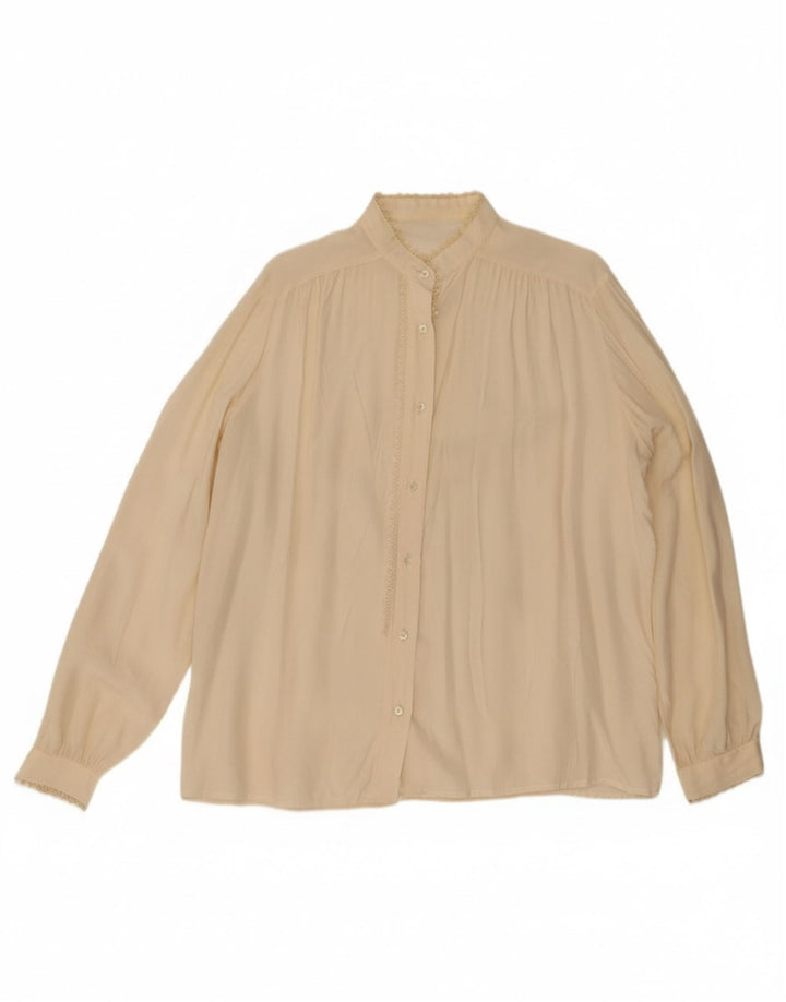 VINTAGE Womens Shirt Blouse UK 18 XL Off White