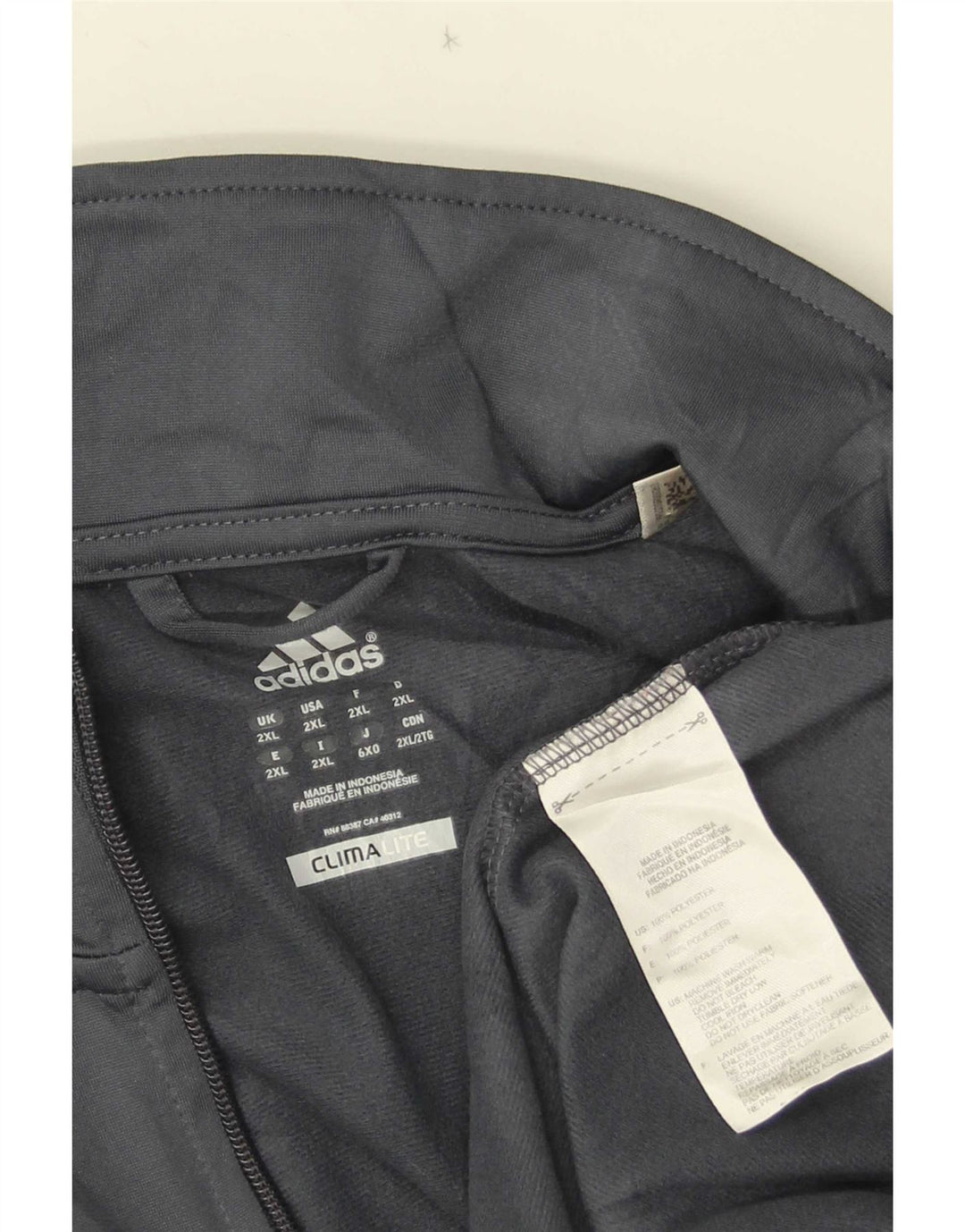 Adidas Mens Climalite Tracksuit Top Jacket 2XL Grey Polyester