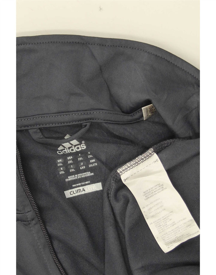 Adidas Mens Climalite Tracksuit Top Jacket 2XL Grey Polyester