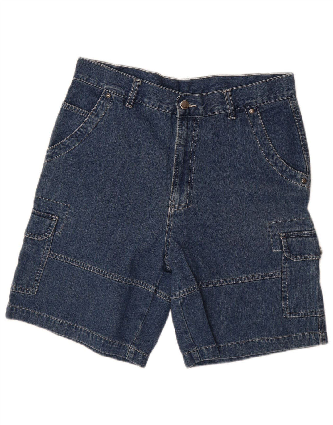 REWARD Mens Cargo Denim Shorts IT 48 Medium W32  Navy Blue