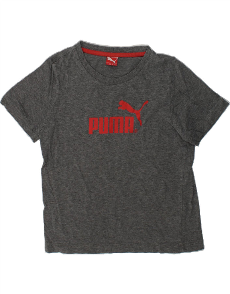 PUMA Boys Graphic T-Shirt Top 9-10 Years Medium Grey Cotton | Vintage Puma | Thrift | Second-Hand Puma | Used Clothing | Messina Hembry 