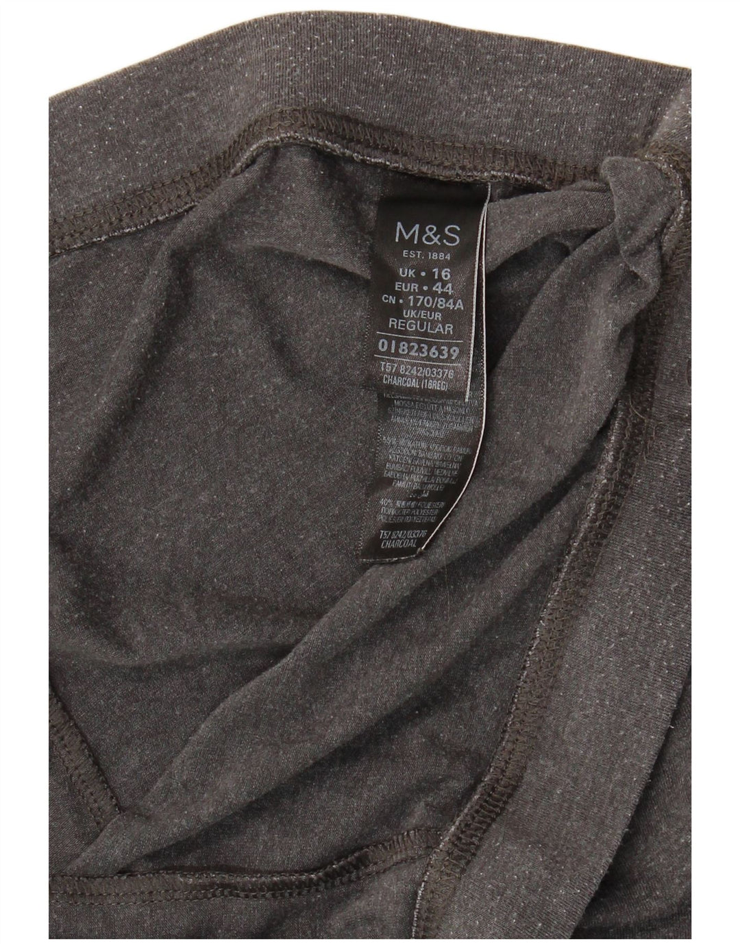 Marks & Spencer Womens Crop Leggings UK 16 Large  Grey Cotton