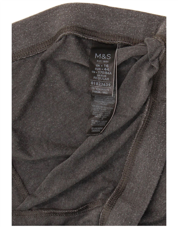 Marks & Spencer Womens Crop Leggings UK 16 Large  Grey Cotton