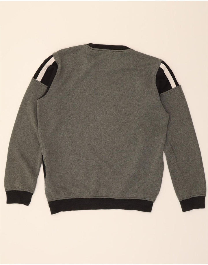 ADIDAS Mens Sweatshirt Jumper Small Grey Colourblock Cotton Vintage Adidas and Second-Hand Adidas from Messina Hembry 