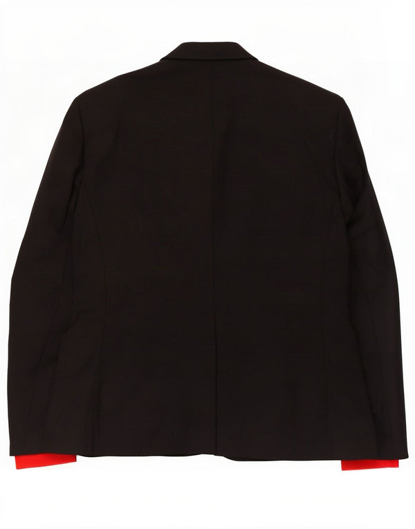 Zara Mens 2 Button Blazer Jacket IT 50 Large Black Polyester