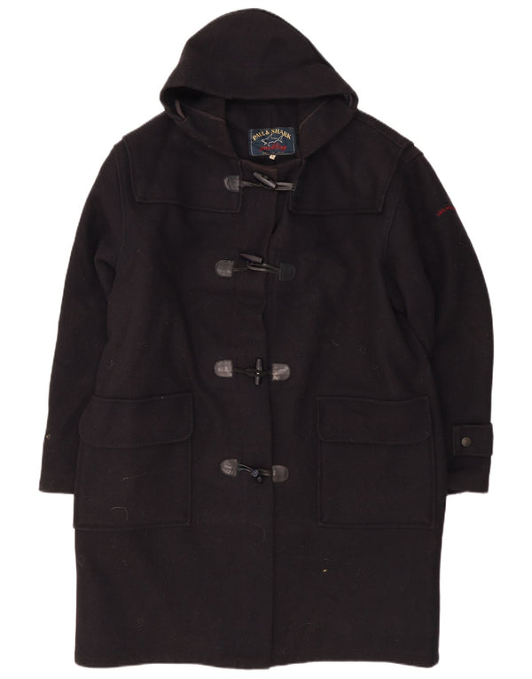 Paul & Shark Mens Yachting Hooded Duffle Coat UK 40 Large Navy Blue Wool