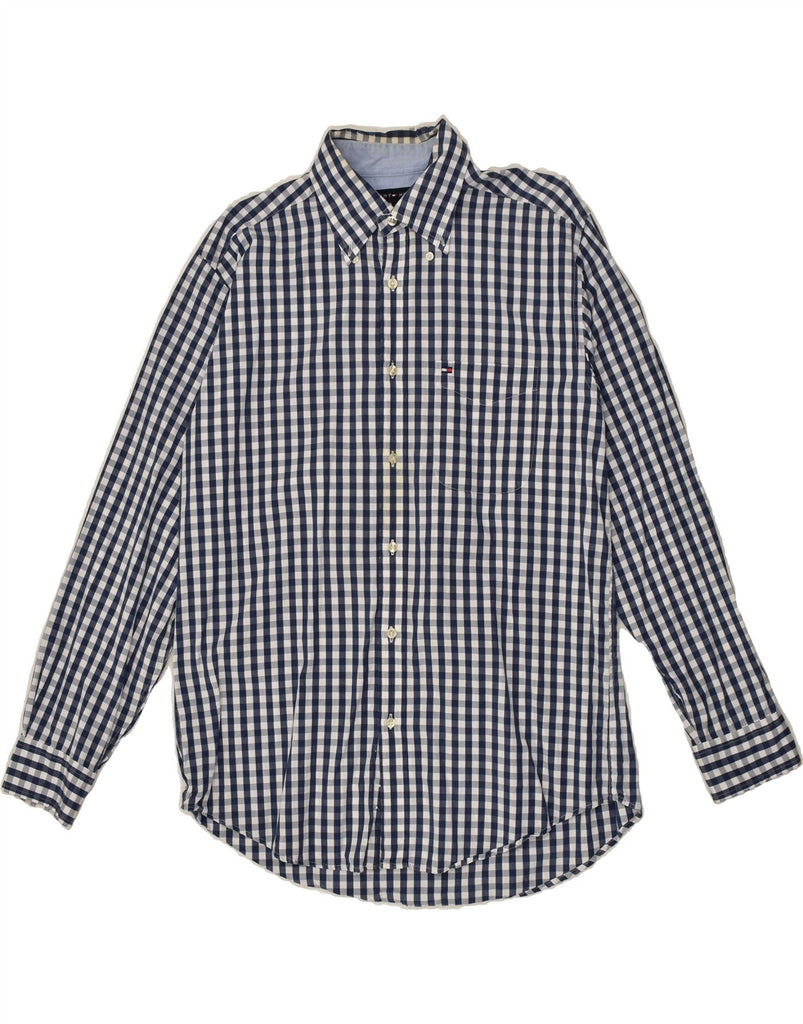 TOMMY HILFIGER Mens Shirt Medium Blue Gingham Cotton | Vintage Tommy Hilfiger | Thrift | Second-Hand Tommy Hilfiger | Used Clothing | Messina Hembry 