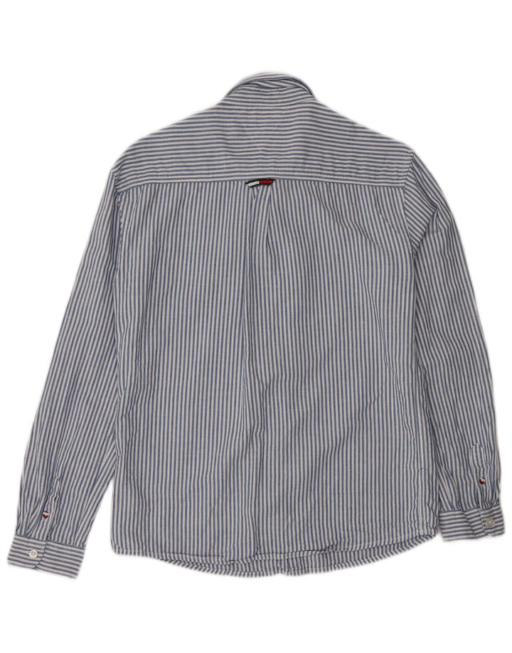 TOMMY HILFIGER Boys Shirt 13-14 Years Blue Pinstripe Cotton