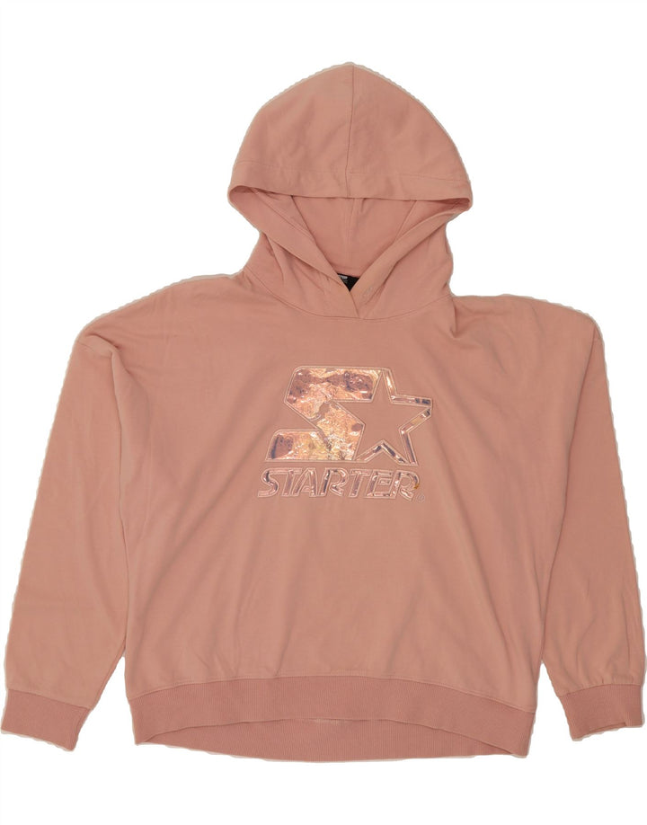 STARTER Womens BLACK LABEL Oversized Hoodie Jumper UK 14 Medium Pink Vintage Starter and Second-Hand Starter from Messina Hembry 