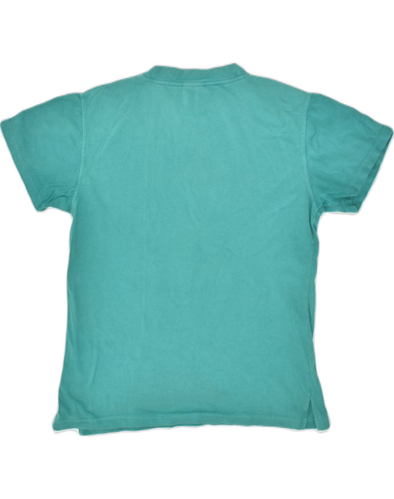 YORK Womens T-Shirt Top IT 44 Medium Turquoise Cotton | Vintage York | Thrift | Second-Hand York | Used Clothing | Messina Hembry 