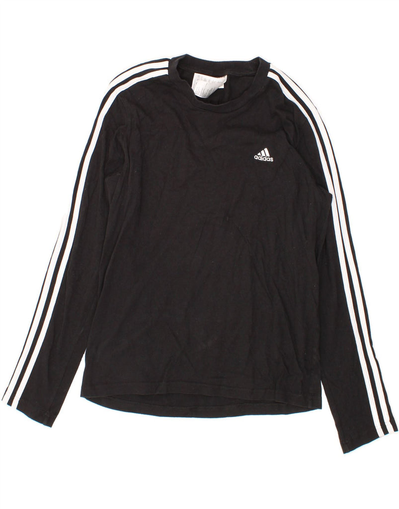 ADIDAS Womens Top Long Sleeve UK 12/14 Medium Black Cotton Vintage Adidas and Second-Hand Adidas from Messina Hembry 