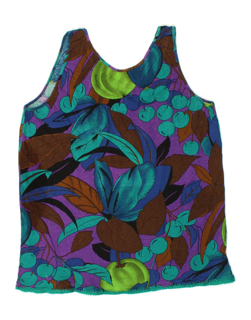 VINTAGE Womens Graphic Vest Top UK 12 Medium Multicoloured Vintage Vintage and Second-Hand Vintage from Messina Hembry 