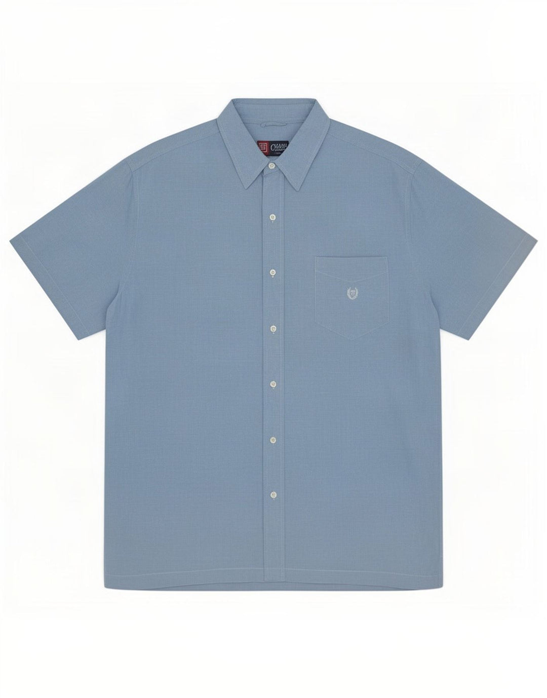 Chaps Mens Short Sleeve Shirt XL Blue Linen
