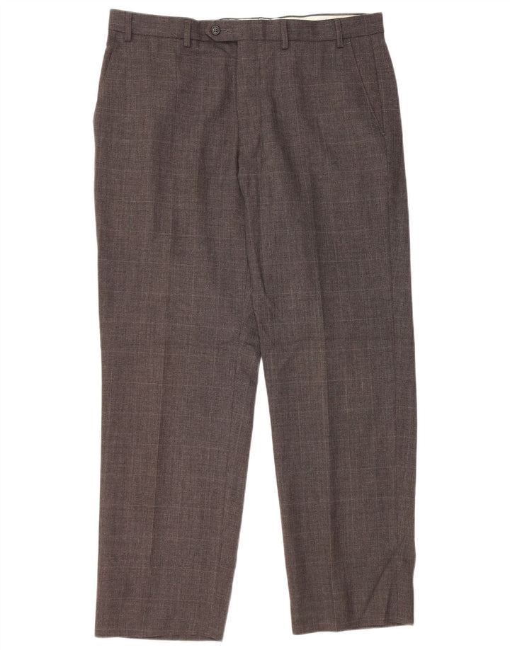 Marks & Spencer Mens Tailored Fit Suit Trousers W36 L31 Grey Polyester