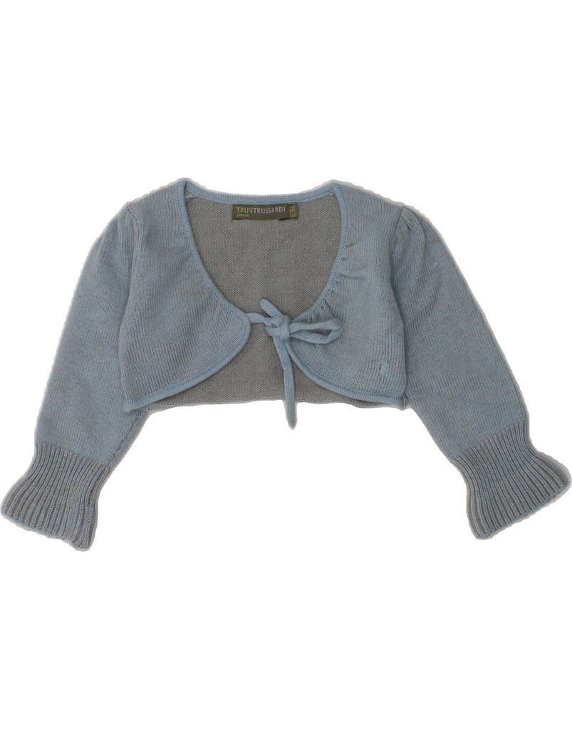 TRUSSARDI Baby Girls Bolero Cardigan Sweater 6-9 Months Blue Cashmere | Vintage Trussardi | Thrift | Second-Hand Trussardi | Used Clothing | Messina Hembry 