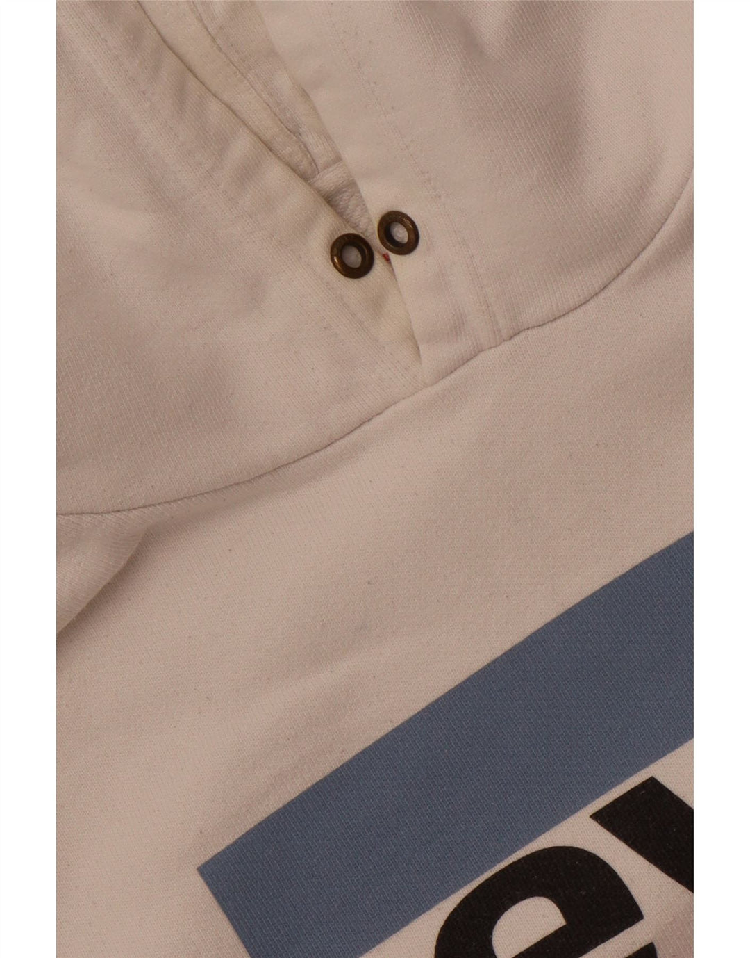 Levi's Mens Graphic Hoodie Jumper Large White Cotton