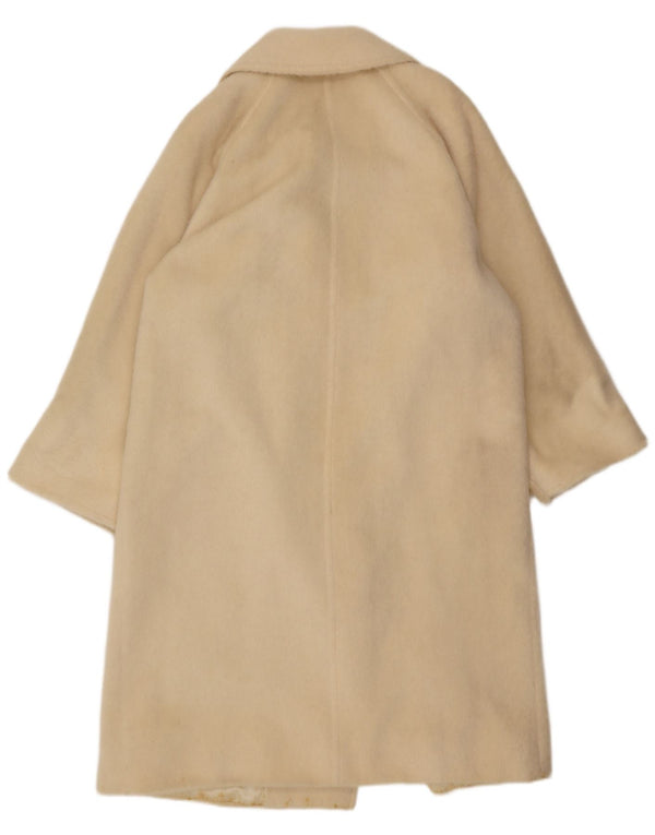 Max Mara Womens Double Breasted Coat UK 10 Small Off White Classic