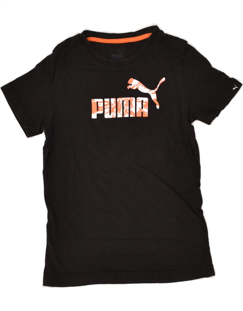 PUMA Boys Graphic T-Shirt Top 11-12 Years Black Cotton | Vintage Puma | Thrift | Second-Hand Puma | Used Clothing | Messina Hembry 