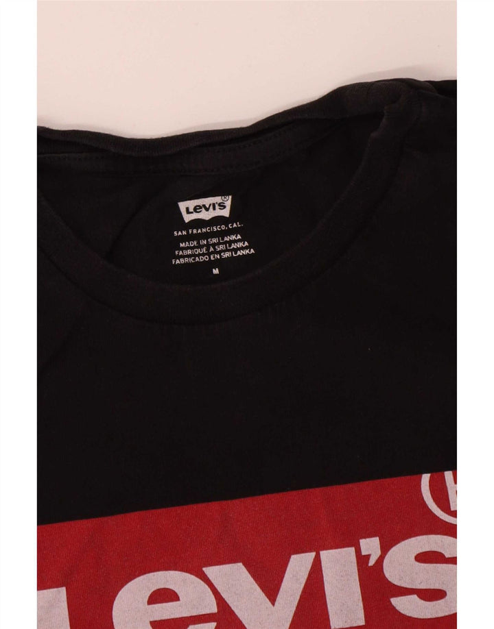 Levi's Mens Graphic T-Shirt Top Medium Black Cotton