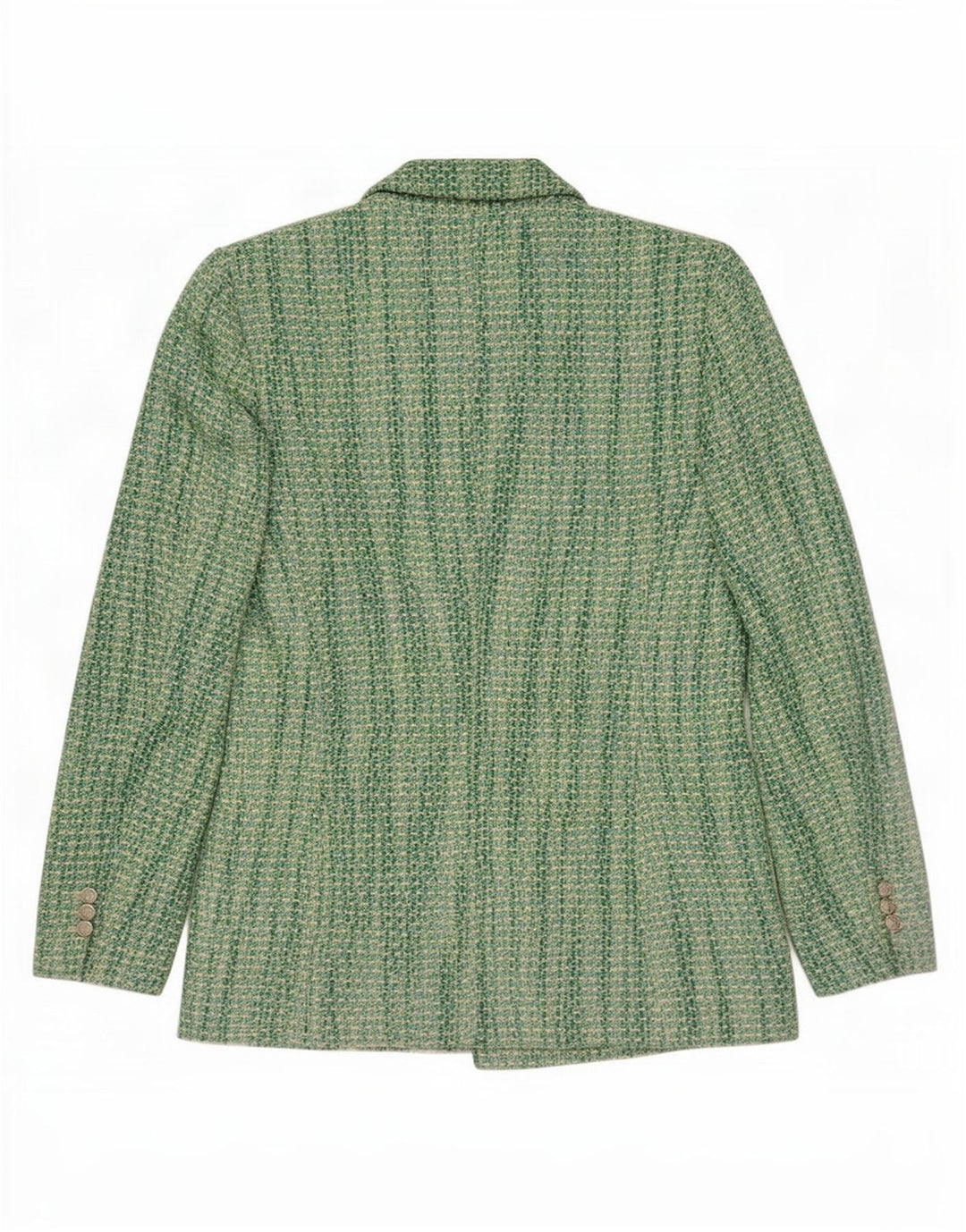 Zara Womens Double Breasted Blazer Jacket UK 12 Medium Green Cotton