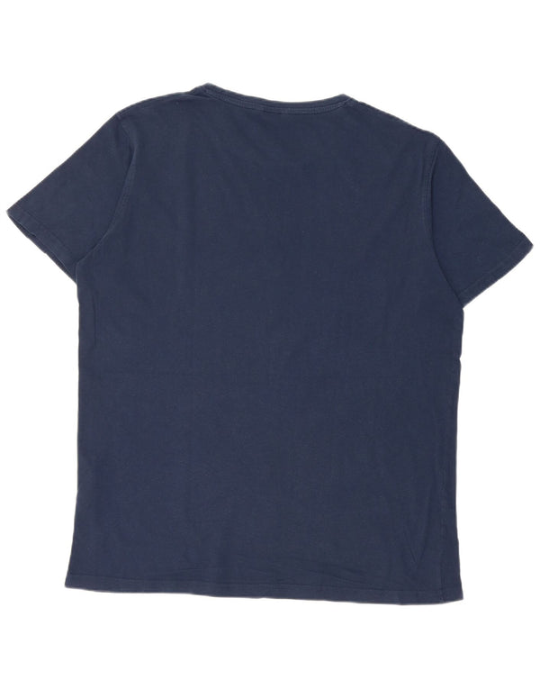 Carrera Mens Graphic T-Shirt Top XL Navy Blue Cotton