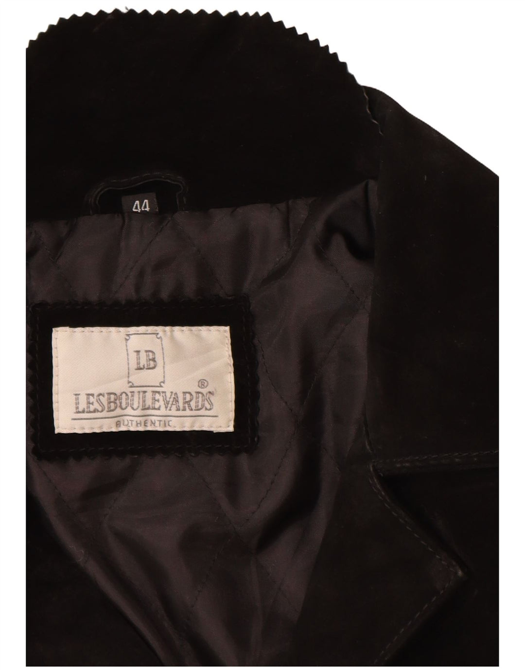 Les Boulevards Womens Suede Jacket EU 44 XL Black Leather
