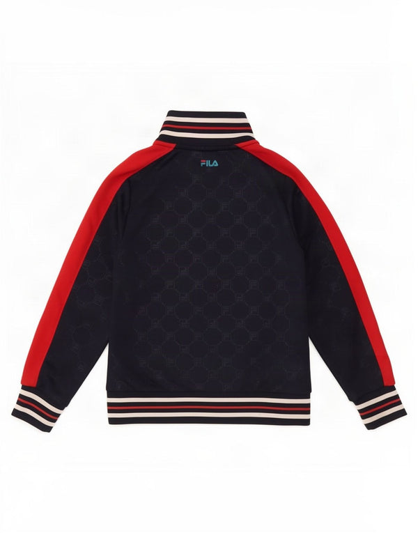 Fila Boys Graphic Tracksuit Top Jacket 9-10 Years Navy Blue Sports