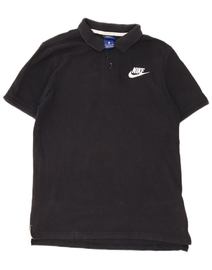 NIKE Mens Polo Shirt Medium Black Cotton