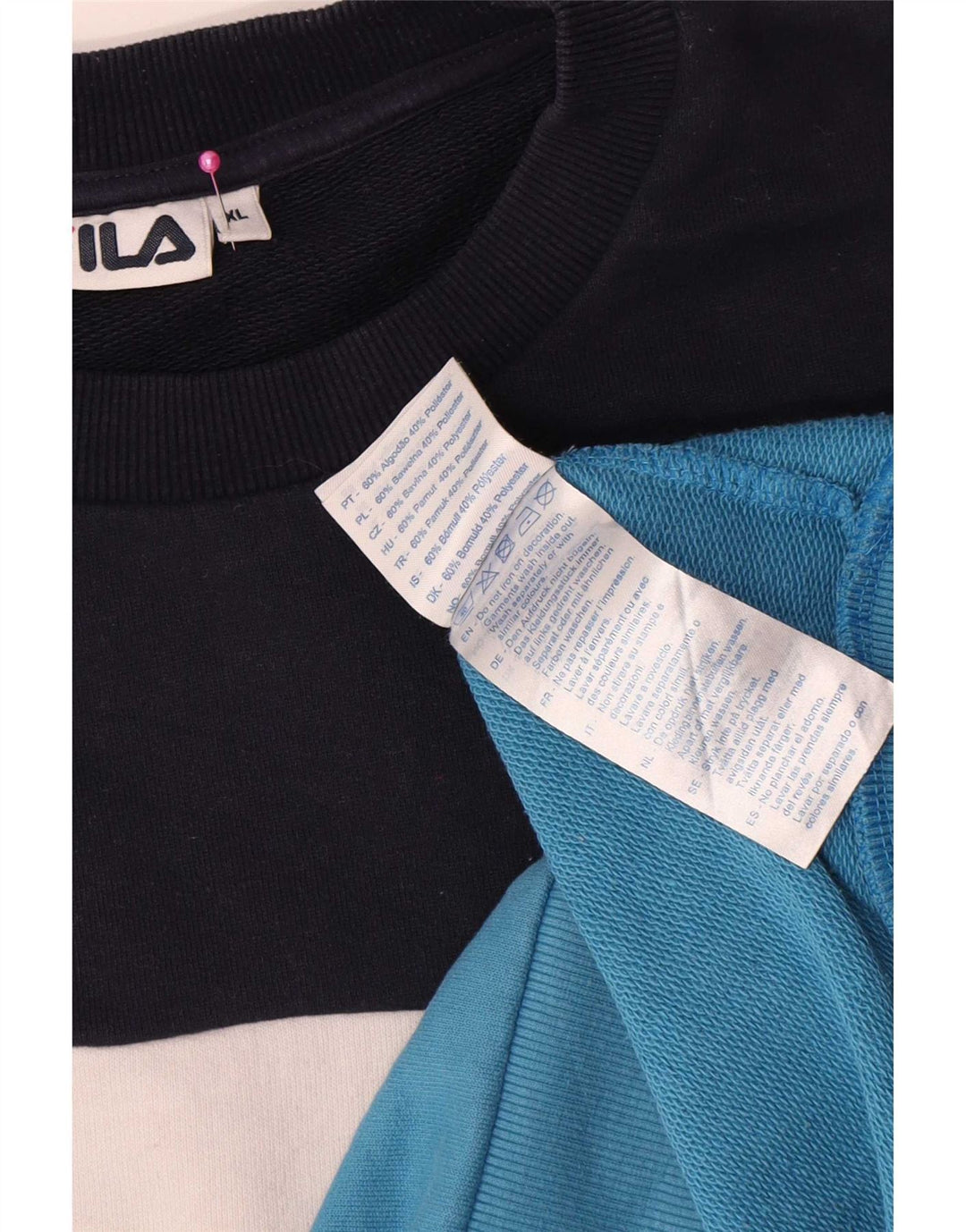 Fila Mens Graphic Sweatshirt Jumper XL Multicoloured Colourblock Cotton