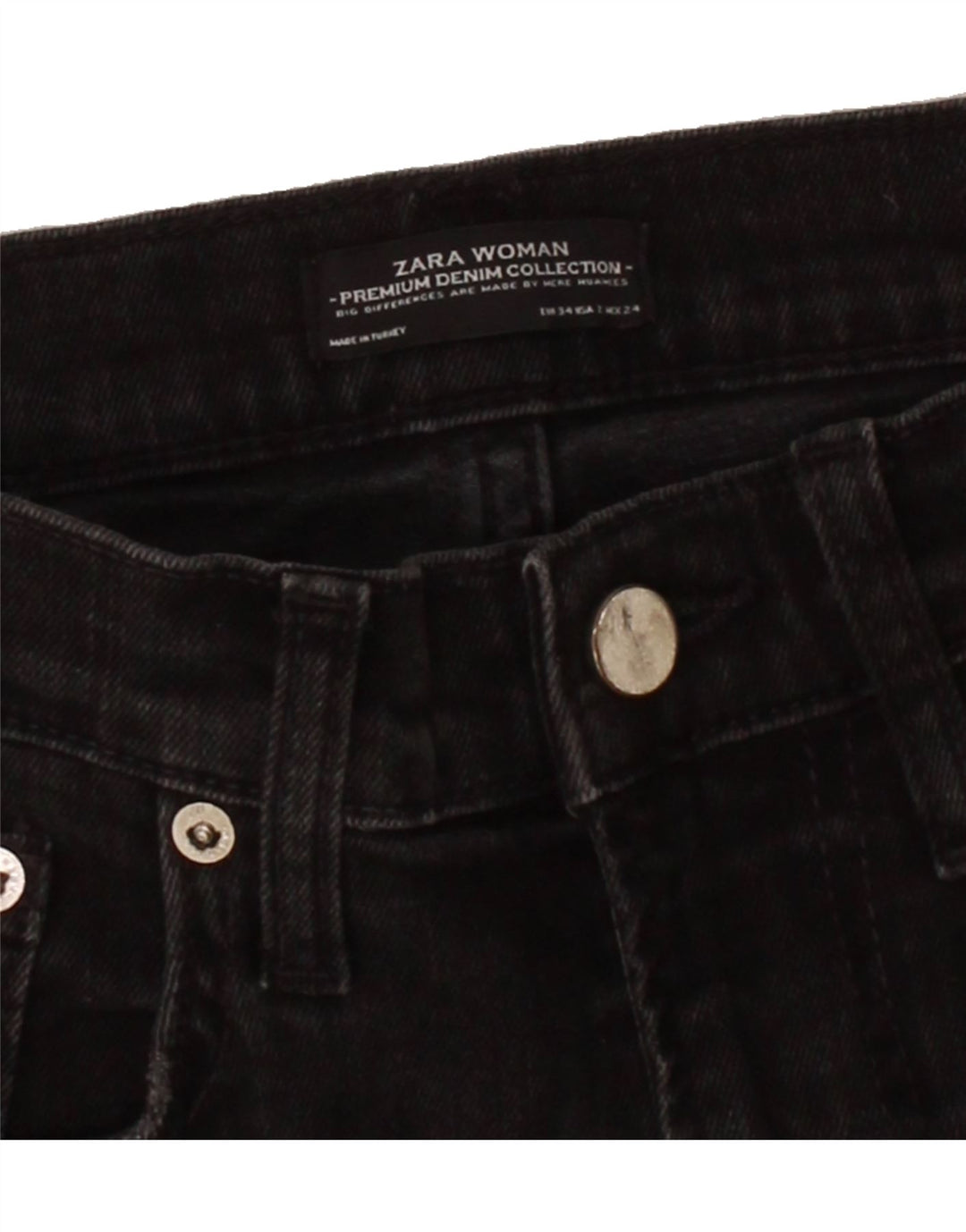 ZARA Womens Distressed Slim Jeans EU 34 2XS W24  L27 Black Vintage Zara and Second-Hand Zara from Messina Hembry 