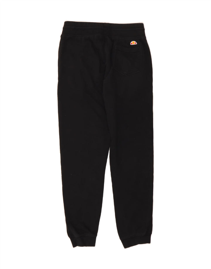 ELLESSE Womens Graphic Tracksuit Trousers Joggers UK 14 Medium Black Vintage Ellesse and Second-Hand Ellesse from Messina Hembry 