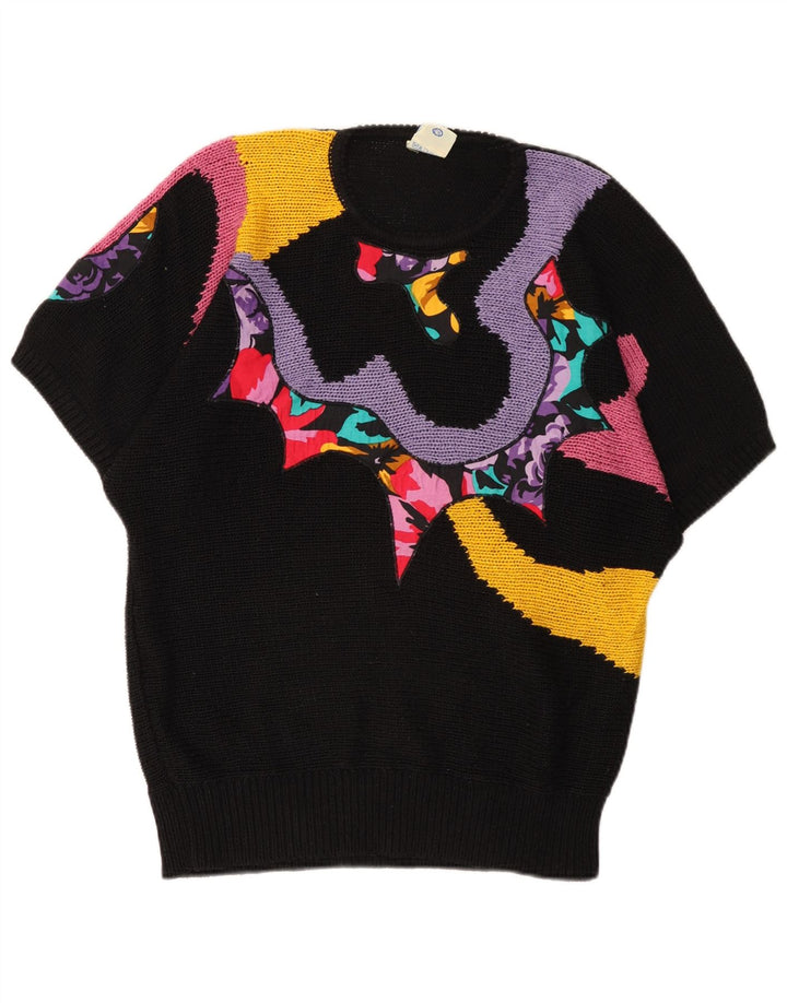 Yessica Womens Crew Neck Jumper Sweater EU 40/42 Medium Black Colourblock
