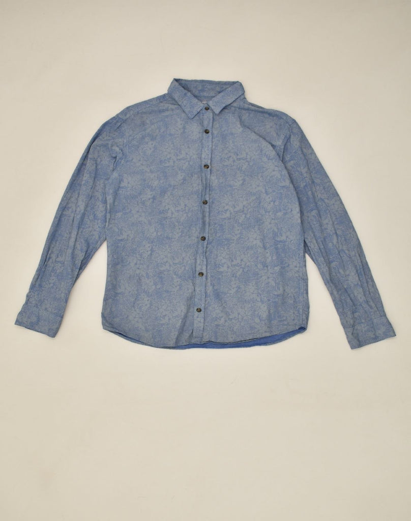 JACK & JONES Mens Shirt Small Blue Floral Cotton | Vintage Jack & Jones | Thrift | Second-Hand Jack & Jones | Used Clothing | Messina Hembry 